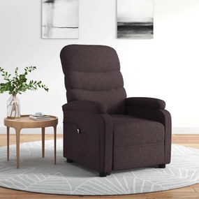 3109610 vidaXL Fotoliu cu ridicare, maro închis, material textil