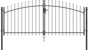 vidaXL Poartă Dublă cu blocare Gri 299,5 x 174,5 cm Oțel