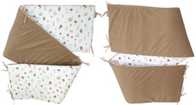 Aparatoare laterala patut, 2 fete, Comori din natura, velvet bej, 180 x 35 cm