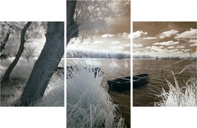 Tablou cu barca pe lac (90x60 cm)