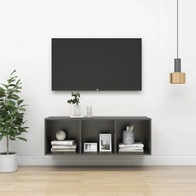 Dulap TV montat pe perete, gri, 37x37x107 cm, PAL 1, Gri, 37 x 37 x 107 cm