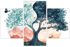 Tablou – Arbore acvarelă plin de viață (90x60 cm)