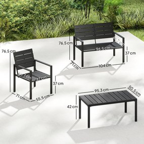 Outsunny Set Mobilier de Grădină cu Canapea, Fotolii și Măsuță, Ideal pentru Exterior | Aosom Romania