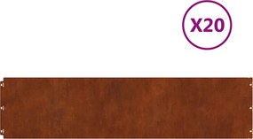 vidaXL Borduri pentru gazon 20 buc Oțel flexibil pentru intemperii