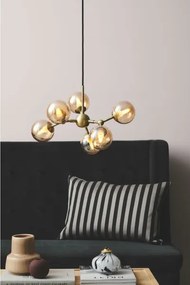 Halo Design 736560 - Candelabru suspendat pe cablu ATOM, 6xG9/28W/230V, Ø 45 cm, alamă/k. bej