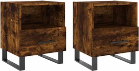 vidaXL Noptiere, 2 buc., stejar fumuriu, 40x35x47,5 cm, lemn compozit