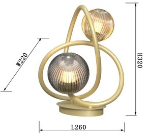 Lampă LED de masă METZ Wofi 8015-204 2xG9/3,5W/230V auriu/gri