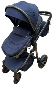 Carucior 2 in 1 cu cos de cumparaturi, transformabil, ușor și practic pentru copii 0-36 luni - CPC-34-bleumarin