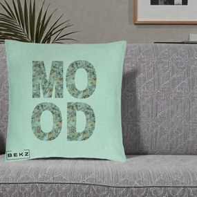 Perna Decorativa MOOD Money Grafic Urban, 40x40 cm, Verde Menta, Husa Detasabila, Perna Inclusa, BEKZ®