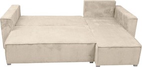 Canapea colt extensibila SMART COSARO crem, cu colt bilateral + 2 perne CADOU