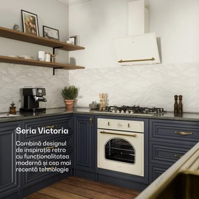 Klarstein Victoria 5, plită pe gaz, 5 arzătoare, arzătoare Sabaf, suprafață din sticlă ceramică, aspect retro
