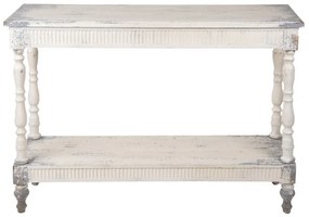 Consola alba, din lemn, aspect vintage, Lis