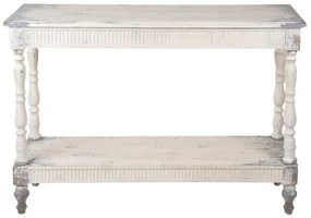 Consola alba, din lemn, aspect vintage, Lis