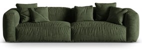 Canapea modulară verde cu tapițerie din catifea 320 cm Martina – Micadoni