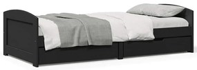 vidaXL Pat de zi cu 2 sertare fără saltea „IRUN” Negru 90x200 cm