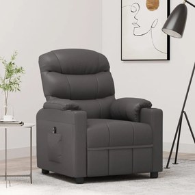 3143518 vidaXL Fotoliu cu ridicare, gri, piele ecologică