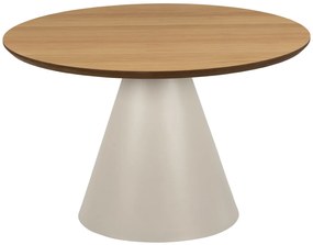 MAZZONI EXPORT BOSCO Stejar natural/picior bej (Cașmir) - MASĂ DE CAFEA ROTUNDĂ 65 cm MASĂ DE CAFEA PENTRU SUFRAGERIE FURNIR