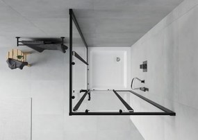 Mexen Rio cabină de duș pătrată 70 x 70 cm, transparentă, neagră + cadă de duș, albă - 860-070-070-70-00-4510