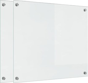 vidaXL Panou de bucătărie 2 pcs Transparent 70 x 60 cm