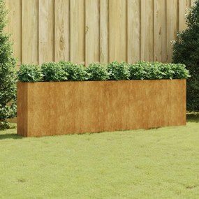 vidaXL Strat înălțat de grădină, 280x40x80 cm, oțel corten