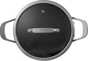 Set oale cu capac Ninja ZeroStick C33300DE, 6 piese, Pana la 260°C, Acoperire antiaderenta, Fara PFAS, Capac sticla, Inductie, Negru