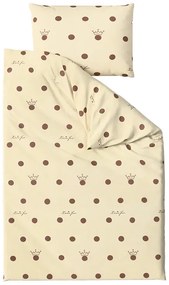 Lenjerie de pat din bumbac CROWN LOVE FOR bej Dimensiune lenjerie de pat: 70 x 90 cm | 140 x 200 cm