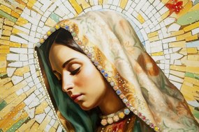 Mauro Ferretti Pictură pe pânză lăcuită Madonna -a- cu ramă cm 72x4x100 | Aosom Romania