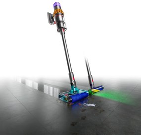 Aspirator vertical Dyson V15S Detect Submarine 448798-01, 660W, 0.77 l, 60 min autonomie, Senzori, 4 moduri, LCD, Gri / Albastru