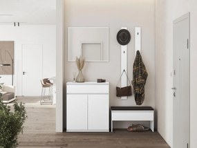Mobilier hol Semplo I (Alb alpin + Negru) (cu oglindă). 1104734