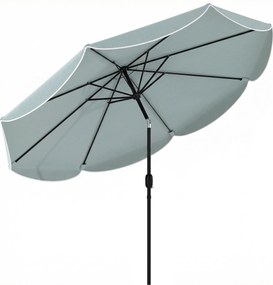 Outsunny Parasol de grădină exterior rotund înclinabil cu 3 poziții cu 8 spițe și faldon, Φ265 x 235 cm, Albastru | Aosom Romania