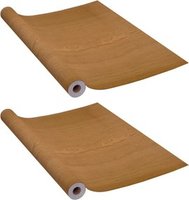 vidaXL Folii de ușă autoadezive, 2 buc, stejar deschis, 210x90 cm, PVC