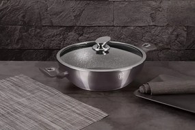 Cratiță marmorată cu capac 30 cm, 4.8 L Berlinger Haus Carbon Pro Collection BH 7111, antiaderentă cu titan, potrivită pentru inducție