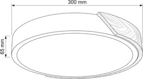 BRILAGI - Plafonieră LED PILANA LED/24W/230V stejar/auriu Ø 30 cm