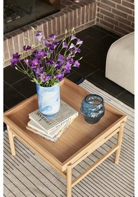 Vază albastru-deschis din sticlă lucrată manual (înălțime 18 cm) Aurora – Hübsch