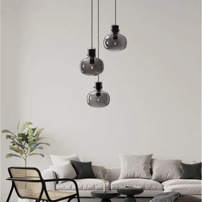 Lustra cu 3 pendule design modern CINZIA fumuriu
