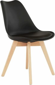 Scaun BALI 2 NEW, maro inchis/fag, piele ecologica/lemn, 48x56x80 cm