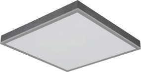 Plafoniera LED aluminiu argintiu, MDF gri DORO 45x45cm