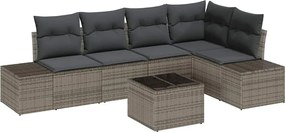 vidaXL Set de canapele pentru grădină Gri deschis poliratan