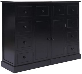 284178 vidaXL Dulap cu 10 sertare, negru, 113x30x79 cm, lemn