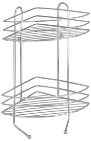 Etajeră cromată cu 2 nivele pentru colț perete Wenko Exclusive