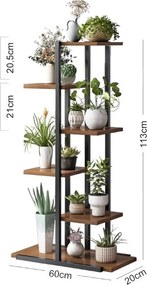 SUPERTAR Oferta Suport metalic pentru flori LOREDO decor nuc, negru II. calitate