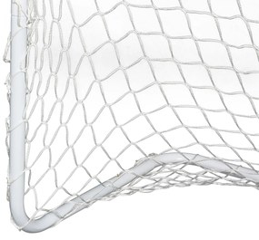 HOMCOM Set de 2 mini cage de fotbal pentru copil - minge, pompă, țăruși incluși - 78L x 46l x 56H cm - metal alb | Aosom Romania