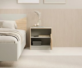 Noptiera, 50x50 cm, I Atson, ADRK Furniture (Culoare: Stejar / Gri)