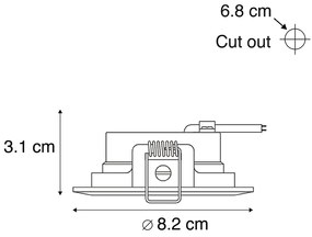 Set de 5 spoturi îngropate negre cu dimmer pe 3 trepte - Ulo