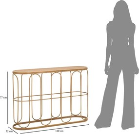 Masă consolă în culoare naturală din ratan 32x110 cm Samui – Mauro Ferretti