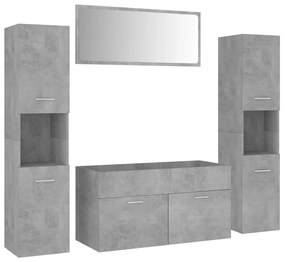 3071067 vidaXL Set mobilier de baie, gri beton, lemn prelucrat