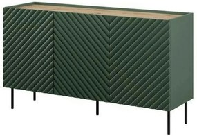 Comoda ONDA, verde inchis/stejar, PAL laminat, 150x45x85 cm