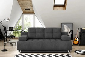Canapea extensibila OSLO, stofa catifelata gri grafit - Riviera 96, cu