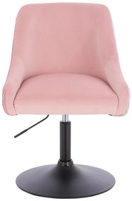 HR920N Scaun Roz Pudra din Catifea cu Bază Neagră