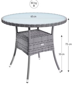 Deuba Masa din ratan Ø60 cm - gri